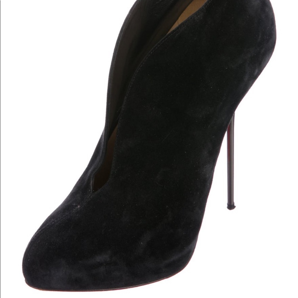 Christian Louboutin Suede Black Booties/Heels 38.5